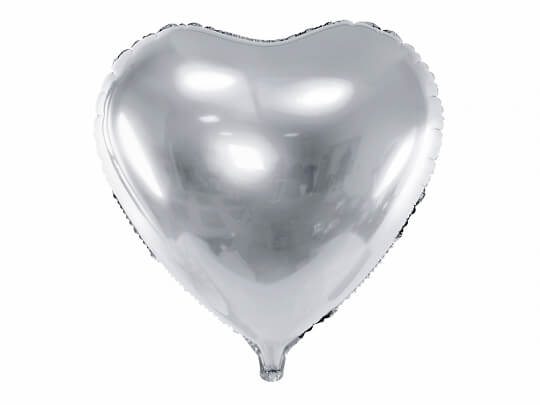 Folieballong Hjärta Silver 45 cm