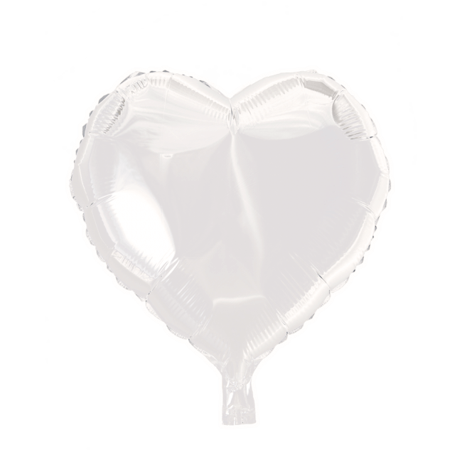 Folieballong 45cm Vitt Hjärta