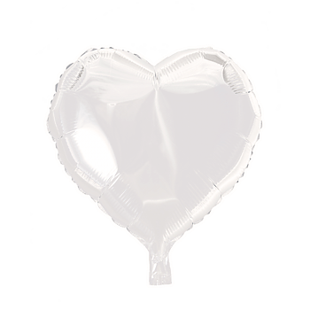 Folieballong 45cm Vitt Hjärta