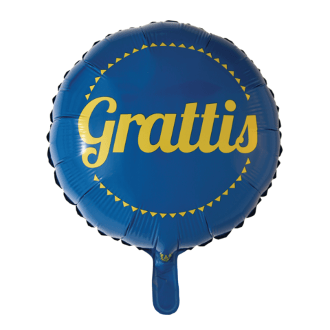 Folieballong Grattis Blå
