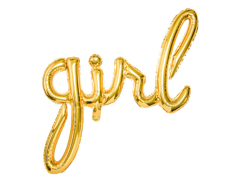 Folieballong  77cm "girl" guld - 2