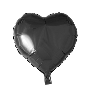 Folieballong Hjärta 45 cm Svart
