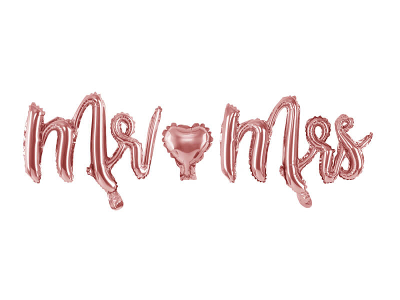 Folieballong Mr ❤ Mrs Roséguld - 2