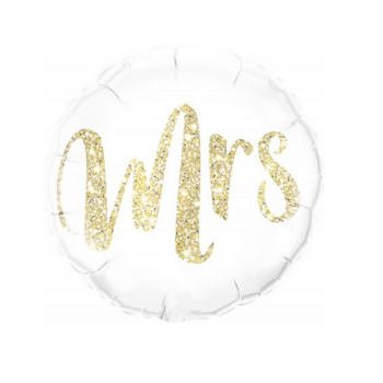 Folieballong Mrs Vit & guld
