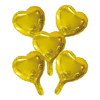 Folieballonger Guld hjärta 23 cm