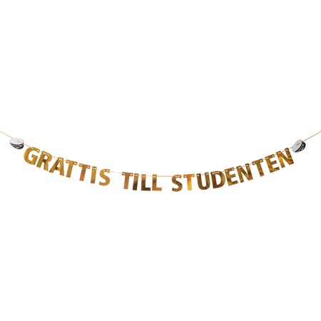 Girlang Grattis till studenten Guld