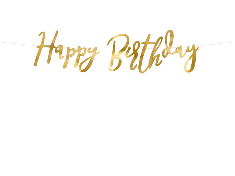 Girlang Happy birthday Guld 