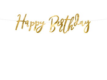 Girlang Happy birthday Guld 