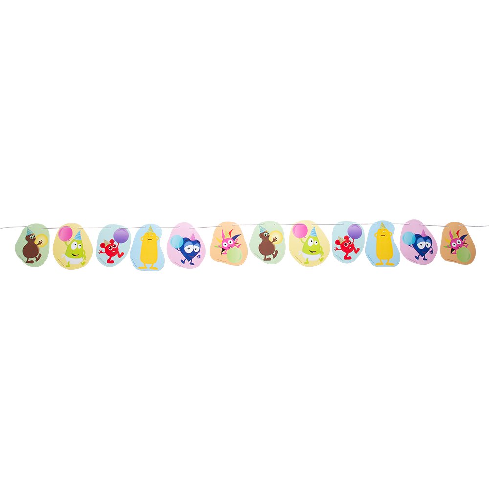 Babblarna girlang 3 meter med Babblarna figurer och ballonger