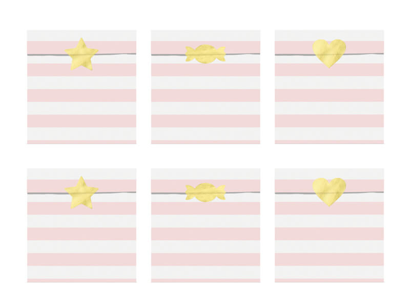 Godispåsar Rosa Ränder 6 -pack