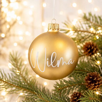 Julkula med namn – Guld i glas