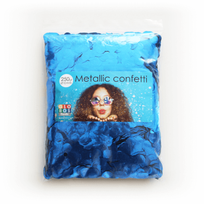Konfetti Blå Metallic Runda