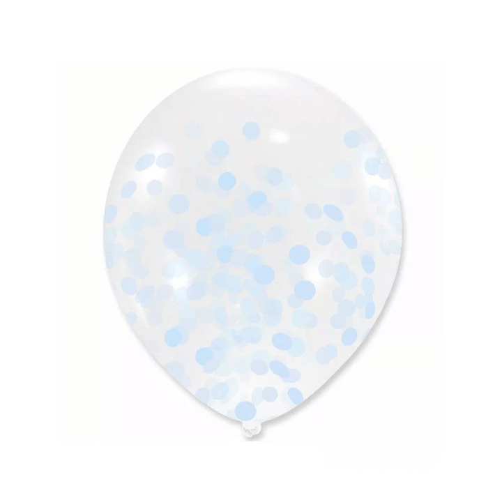 Konfettiballonger 5-pack ljusblå - 2