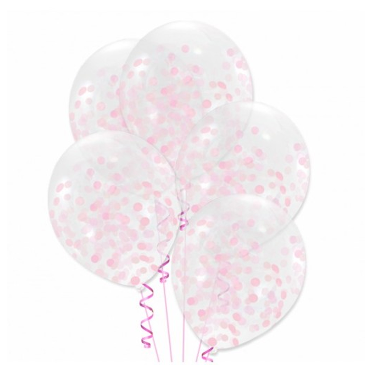 Konfettiballonger Rosa 5-pack - 2