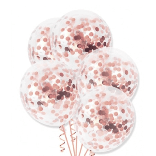 Konfettiballonger Roséguld 5-pack