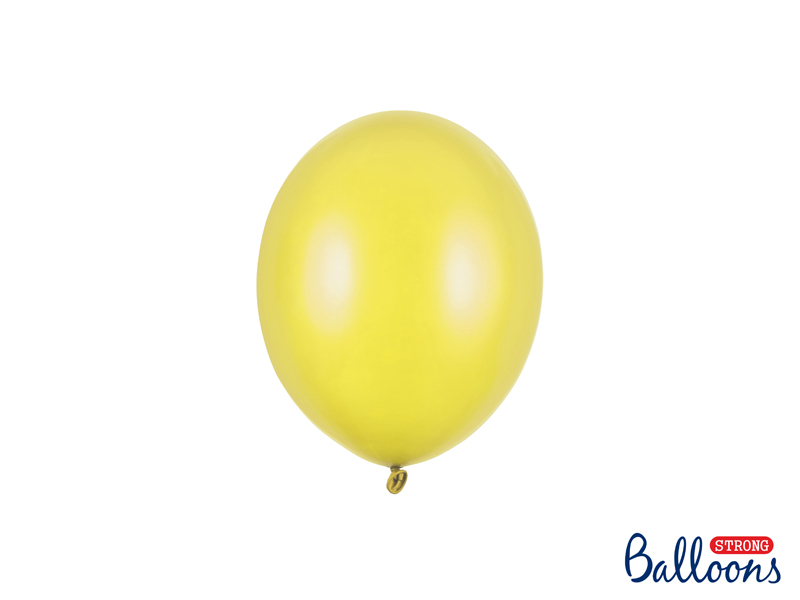 Miniballonger 12 cm metallic lemon