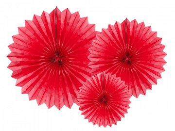 Pappersfjädrar 3-pack 20-40cm Röd