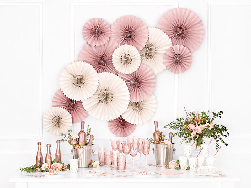 Pappersfjädrar Dusty rose 3-pack - 2