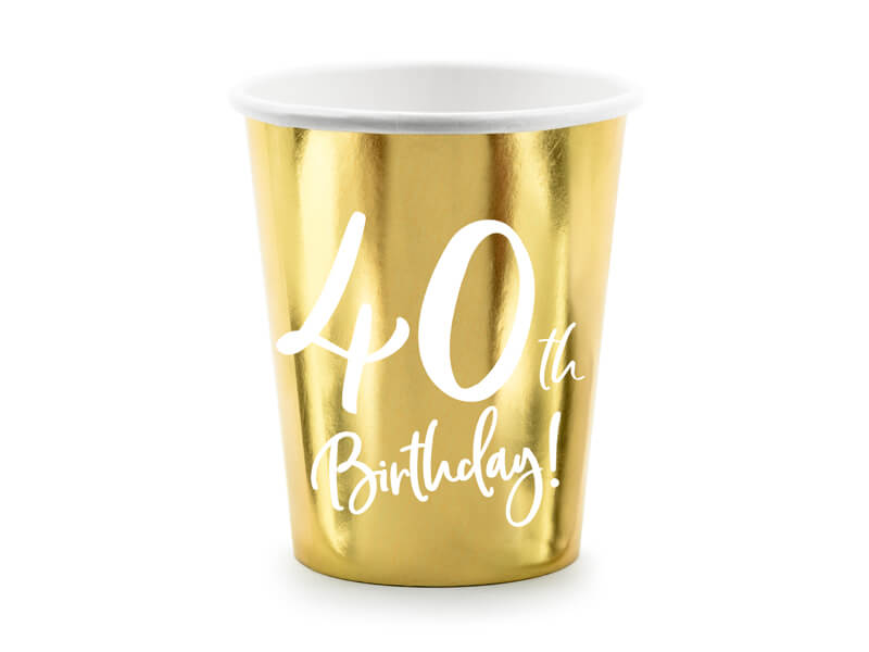 PAPPMUGGAR | 6-pack | 40th Birthday | guld