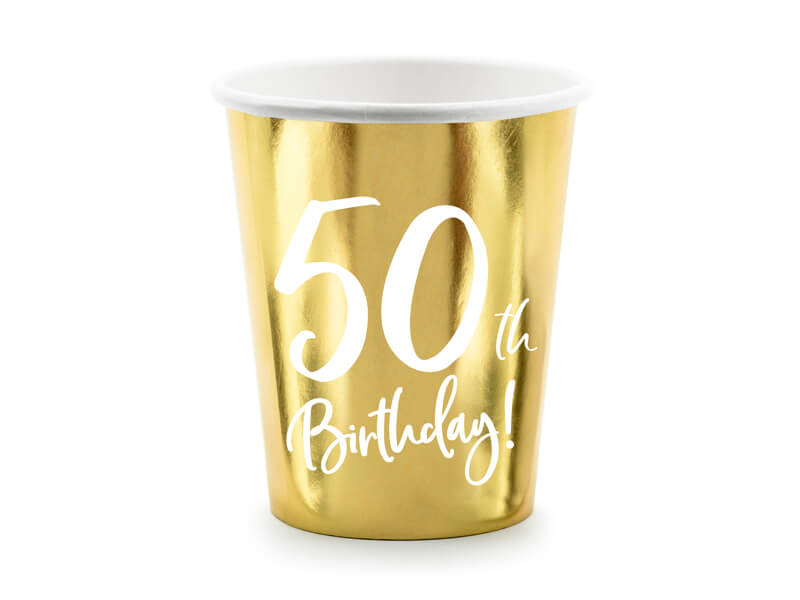 PAPPMUGGAR | 6-pack | 50th Birthday | guld - 2