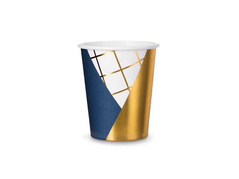 PAPPMUGGAR | 6-pack | Blå & guld - 2