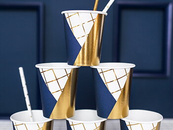 PAPPMUGGAR | 6-pack | Blå & guld