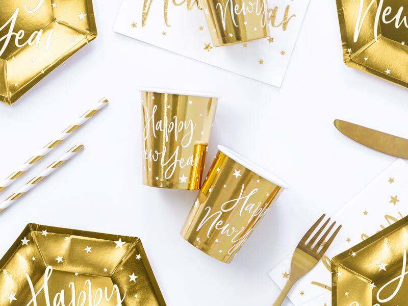 Pappmuggar Guld "Happy New Year"