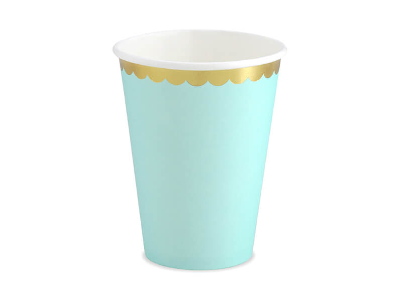Pappmuggar Mint med guldkant 6-pack