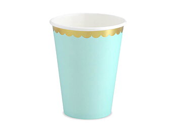 Pappmuggar Mint med guldkant 6-pack