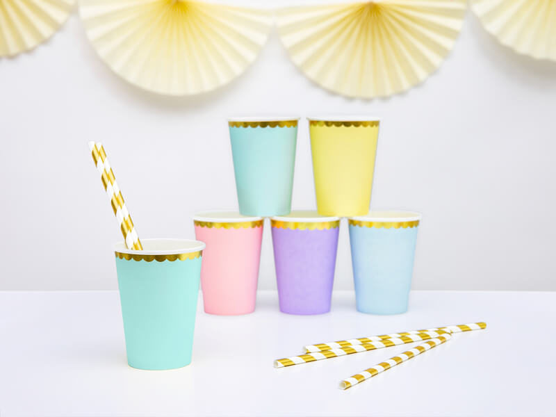 Pappmuggar Mint med guldkant 6-pack - 3