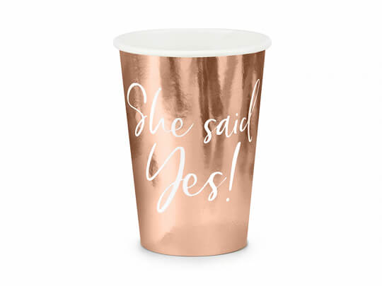 Pappmuggar Roséguld "She said yes!"
