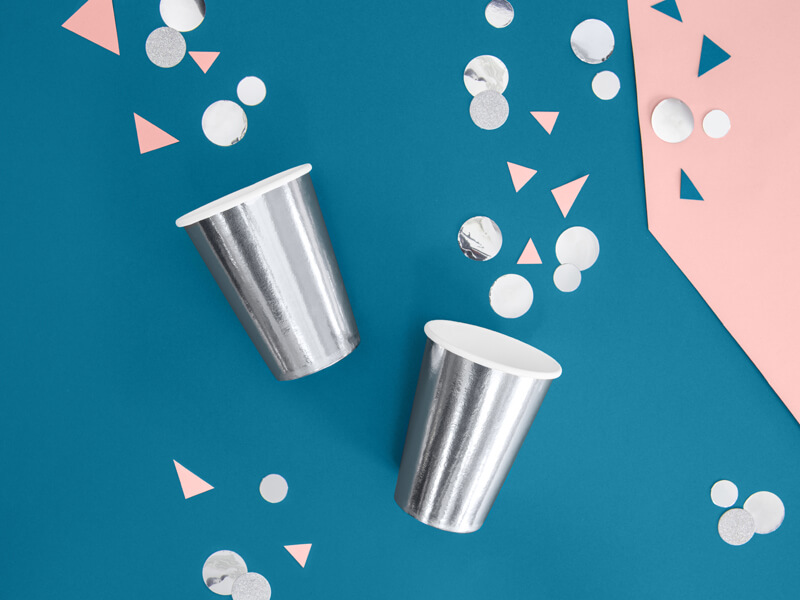 Pappmuggar 6-pack Silver - 2