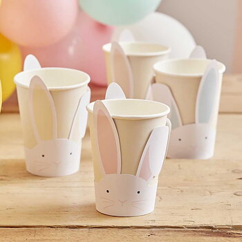 Pappmuggar Kaniner Pastell 8 -pack