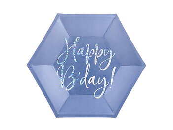 Papptallrikar Blå Happy birthday