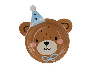 Teddy Bear papptallrikar formade som nalle 21 x 23 cm