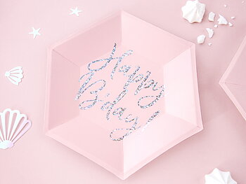 PAPPTALLRIKAR | 6-pack | ljusrosa happy birthday