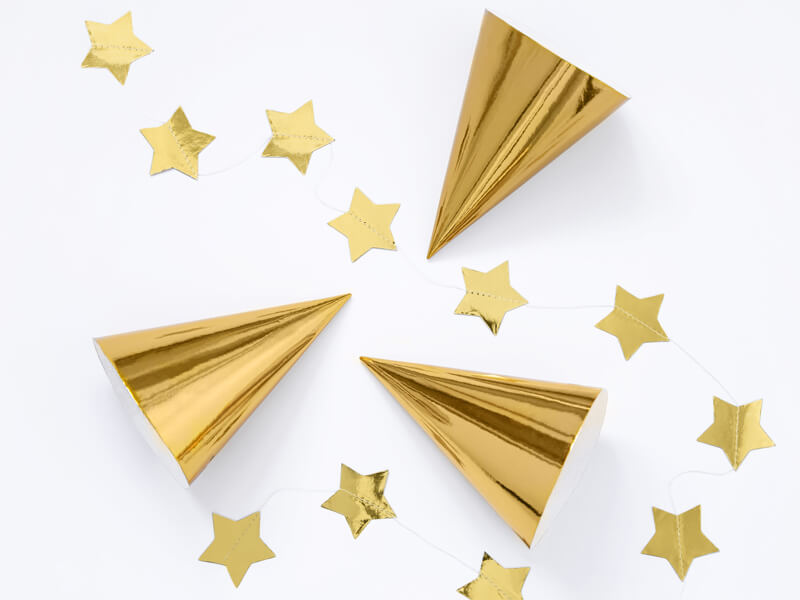 Partyhattar Metallic Guld 6-pack - 2