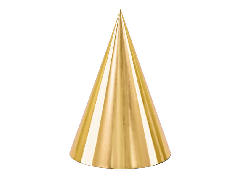 Partyhattar Metallic Guld 6-pack