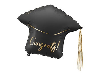 Folieballong examenshatt med texten Congrats till student och examen