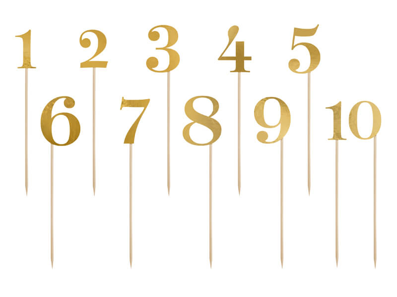 Picks Siffror 1-10 | guld