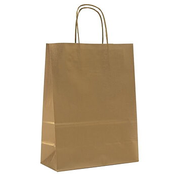 Presentpåsar Guld med handtag 3-pack 