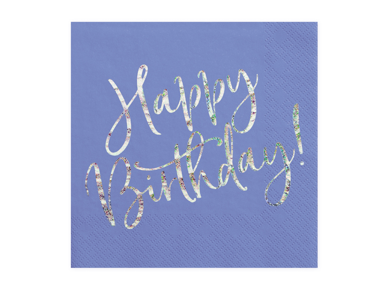 Servetter 20-pack "Happy birthday" Blå