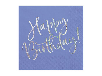 Servetter 20-pack "Happy birthday" Blå