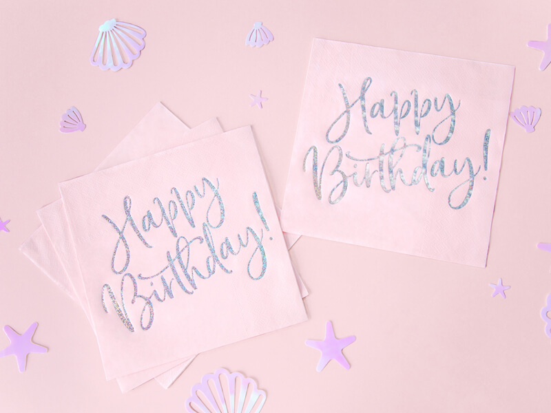 Servetter 20-pack Rosa "Happy Birthday" - 3