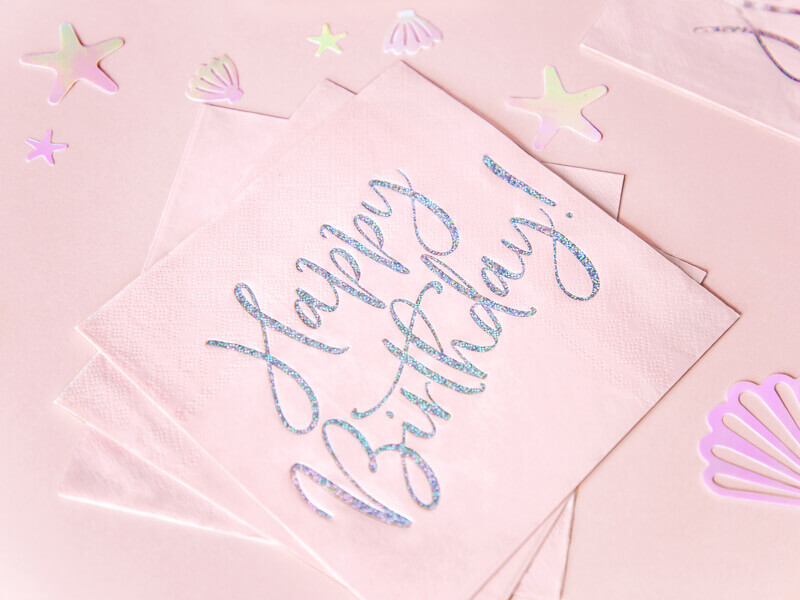 Servetter 20-pack Rosa "Happy Birthday"