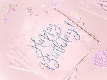 Servetter 20-pack Rosa "Happy Birthday"