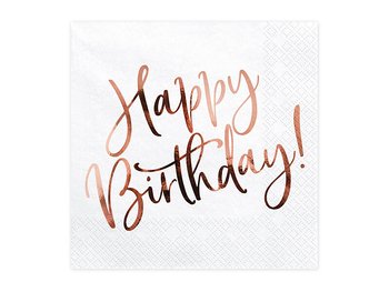 Servetter "Happy birthday" Roséguld