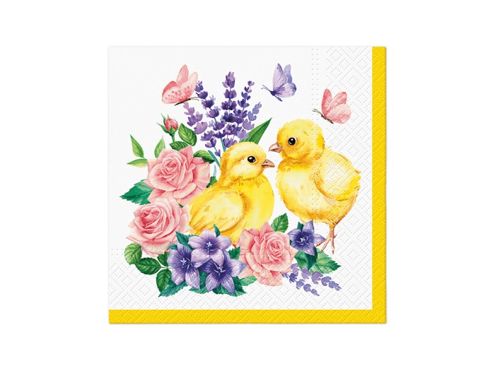Servetter Kycklingar och Blommor