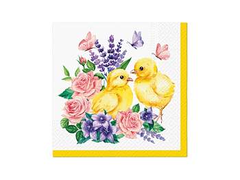 Servetter Kycklingar och Blommor