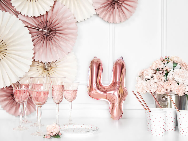 Sifferballong Roséguld 35 cm - 3